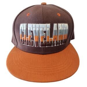 Vintage 90s Y2K Cleveland Browns Embroidered Gradient-Logo Snapback Hat
